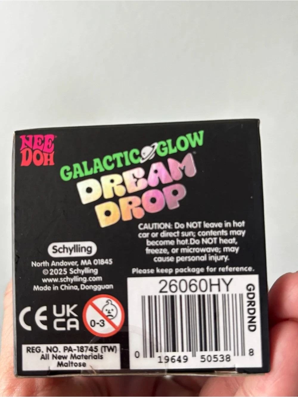 NeeDoh Dream Drop Squishy Fidget Toy-Galactic Glow in Nebula Haze Purple